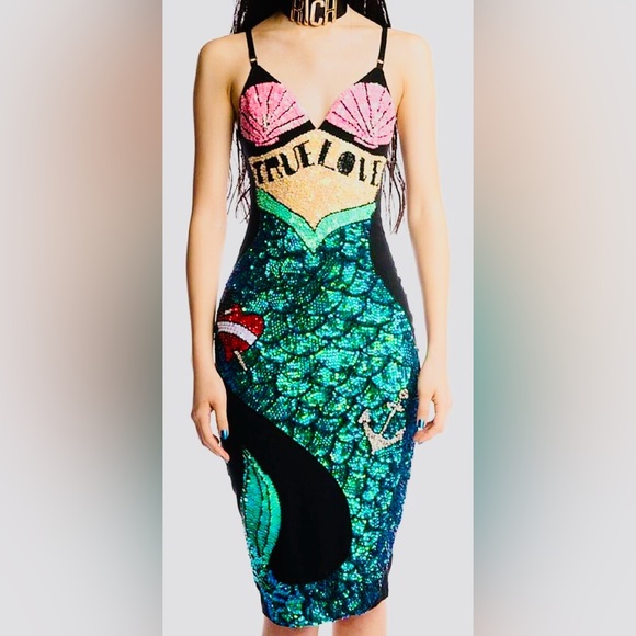 ~SUPER RARE~ DISCOUNT UNIVERSE True Love Mermaid Multicolor Sequin Ariel Dress - Picture 3 of 12